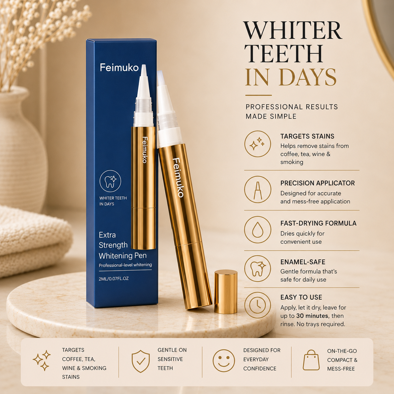 Extra strength whitening pen